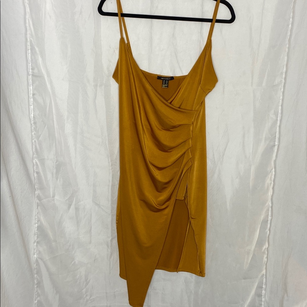 Bronze strappy dress high cut